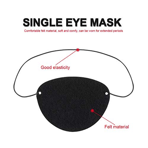 Ygdz Eye Patch, 12Pcs Soft Felt Eye Patches For Adults Kids, Adjustable Single Eye Mask For Lazy Eye, Black #TOP1
