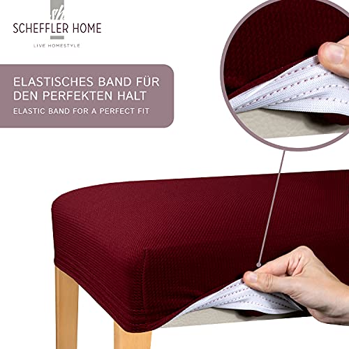 SCHEFFLER-Home 6 Fundas Sillas de Comedor Elásticas MIA – Elegantes Fundas Sillas Ajustables – Fundas para Sillas en Microfibra con Banda Elástica, Negro