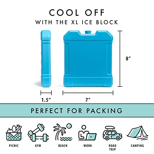Cool Coolers by Fit + Fresh, XL Cooler Ice Block, Large and Powerful Ice Pack, Perfect for Insulated Cooler, Beach Bag, Backpack Cooler & Travel, 1PK, Blue by Fit & Fresh - Image 2