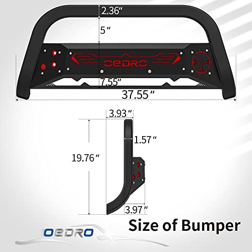 Oedro Paintable Bull Bar Fits 2015-2022 Chevy Colorado/Gmc Canyon, Truck Brush Guard, Front Bumper Push Bar W/Grille Skid Plate Light Mount #TOP5