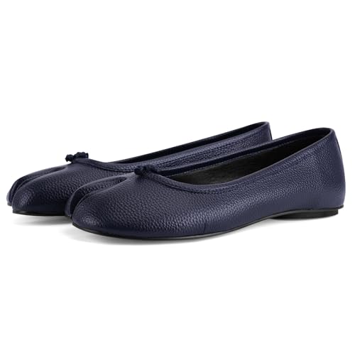 Image of VBDB Tabi Ballet Flats Shoes for Women Rounde Toe Wide Width Split Toe Low Heel Comfortable Flats Shoes