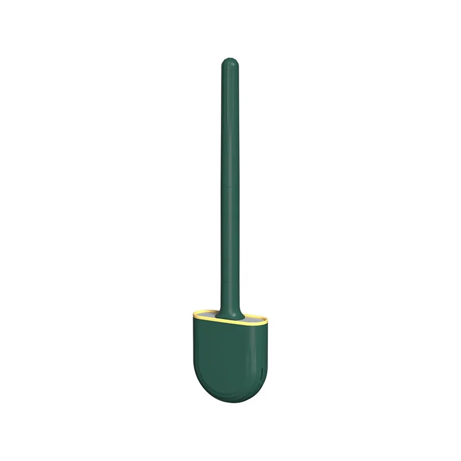 Brosse de toilette anti-fuite d'eau à tête plate et séchage rapide vert