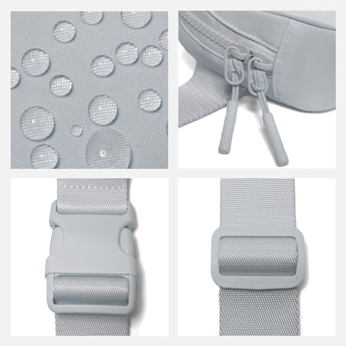 Belt Bag Fanny Pack Crossbody Bags for Women Two-Way Zip Closure Fashion Waist Packs with Adjustable Strap Teen Girl Gifts Trendy Stuff Gifts for Women Teenage Girls (Grey) - Thumbnail 4