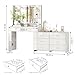 Ieejdn Makeup Vanity Desk with Mirror and Lights, Vanity Desk with 8 Drawers & Storage Shelves, Vanity Table with Power Outlet, 3 Color Modes & Adjustable Brightness Dressing Table, Bedroom,White