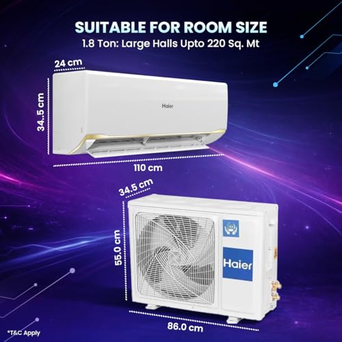 Image of Haier Desert Rose 1.8 Ton 5 Star, New star rated, Wi-Fi HEXA Inverter Smart Split AC (AI Cooling, Energy Saving & Self-Clean, Human Detection, Copper, 4-way, Cools in 10 Sec at 60C)-HSA20DSD-GAI5NB-I