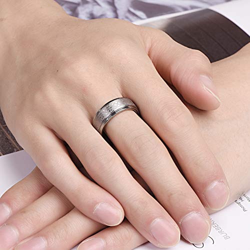 Vakki 8mm Celtic Knot Silver Brushed Tungsten Carbide Ring for Men Wedding band Comfort Fit Size 14