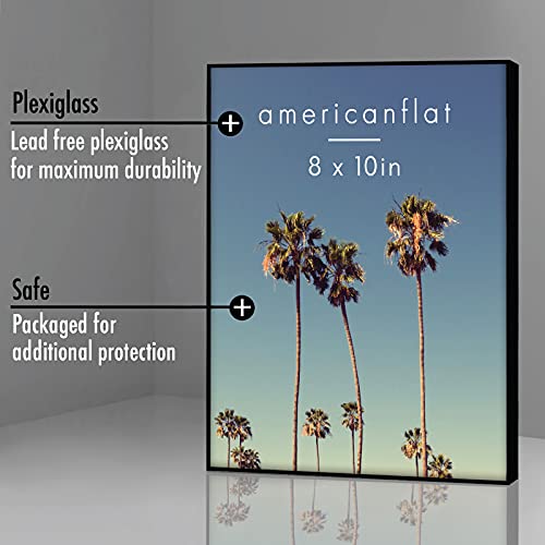 Americanflat Front Loading 8X10 Picture Frame In Black - Set Of 6 - Thin Black Picture Frames With Shatter Resistant Glass And Pop-In Easel Stand For Horizontal And Vertical Display #TOP3
