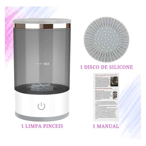 Limpador Automático De Pincel Maquiagem Elétrico USB 3 Em 1 Lavador Secador Armazena Pincéis Bivolt