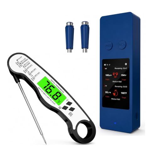 AWLKIM 2-in-1 Meat Thermometer Set: Wireless...