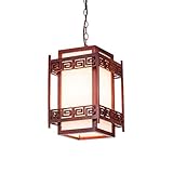 Xwyun ペンダントライト LED インテリア 照明器具 中華風 創造的な木製のシャンデリア、現代の省エネ 天井照明 和風の家のリビングルーム 書斎 バルコニー装飾ライト 吊り下げランプ E27