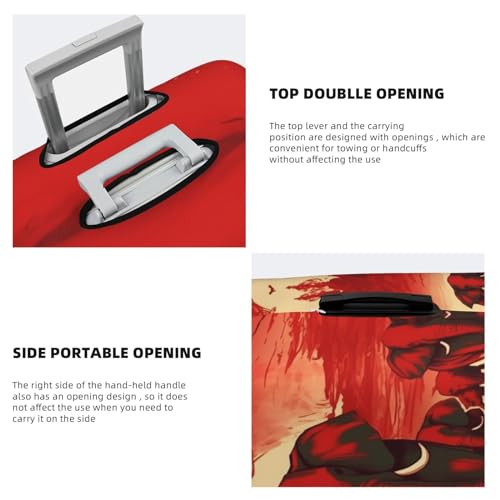 Luggage Cover Elastic Washable Suitcase Cover Dust-Proof Elephants Red Travel Luggage Cover Fashion Suitcase Protector Thickened Baggage Cover Fit 18-32 Inch Luggage Small, Black3