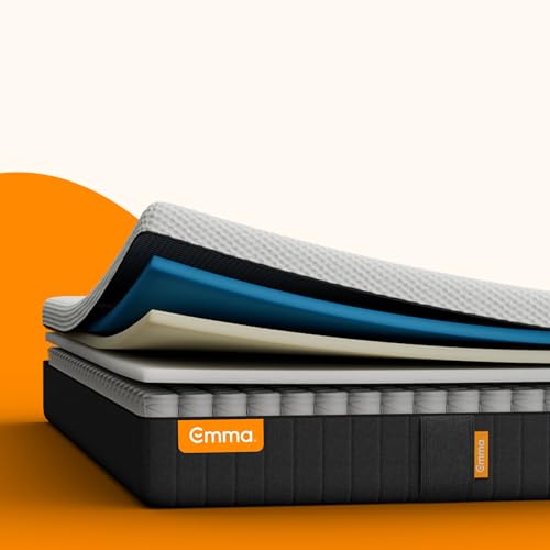 Emma Hybrid II Matratze 90x200 cm, 25 cm Höhe - Memoryschaum und Federkernmatratze mit Taschenfedern, Mittelweich H2, 5 Zonen Unterstützung, Druckentlastend und Atmungsaktiv, Waschbarer Bezug