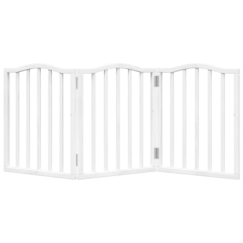 Puerta plegable para perros de madera de álamo de 3 piezas, 150 cm, rejilla separadora independiente para interior, rejilla para cachorros para seguridad, protección y fácil almacenamiento