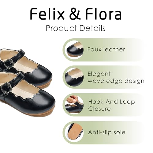 Image of Felix & Flora Toddler Flower Girl Dress Shoes - Baby Girl Ballet Mary Jane Flats for Party School Wedding