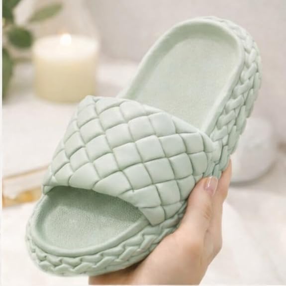 Image of Richmen Women Summer Flip Flop Slippers Casual Pillow EVA Anti-Slip Sole Sandals for Women's & Girls Soft Cushioned Bathroom & Home Slides Rubber Flats