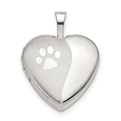 925 Sterling Silver 16mm Paw Print Heart Photo Pendant Charm Locket Chain Necklace That Holds Pictures Animal Fine Jewelry For Women Gifts For Her