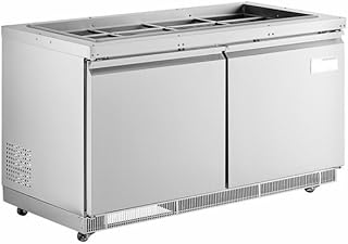 60-Inch Stainless Steel Commercial Refrigerated Salad Bar, Cold Food Table with Digital Control, R290 Refrigerant, 33-40°F, 19.5 Cu. Ft.