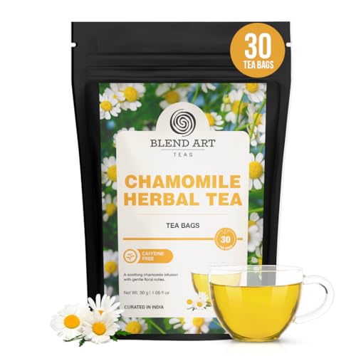 Image of Chamomile Tea For Sleep - Simply 30 Tea bags | SLEEP & RELAXATION | Caffeine Free Flower Based Herbal Tea - Non-Bitter Non-GMO Low Caffeine, Gluten Free Sweet Aroma & Delicious Taste Organic Chamomile Tea | Flower from Dried Flowers & Leaves | Caffeine Free | Loose Leaf Taste | Leaves | For Women & Men