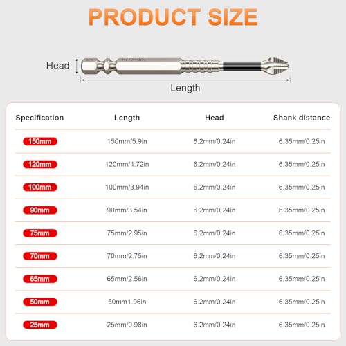 Image of High Magnetic Screwdriver Drill Bit Set - 9Pcs