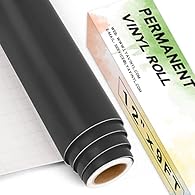 MATTE COLOR - 12" x 9ft matte black vinyl roll for Cricut, household manual DIY. Notice: NOT SUIT FOR FABRIC. NOT HTV. NOT PRINTABLE VINYL. COMPATIBLE WITH ALMOST CRAFT CUTTERS - This black permanent vinyl roll is compatible with cricut, silhouette c...