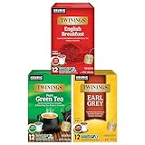 Twinings Tea Variety Sampler Pack K-Cup Pods for Keurig Single Serve, 12 Count English Breakfast, Earl Grey, Green (Pack of 3)