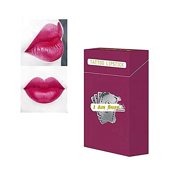 Yvemk Tattoo Lipstick Cotton Swab, 20 Pcs Tattoo Lip Stain Long Lasting Waterproof Matte Lipstick, Portable Lipstick Cotton Swab, Women Non-stick Lip Tints