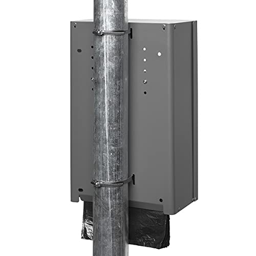 Dispensador de bolsas para excrementos de perro B 81, alto x ancho x profundo 430 x 265 x 148 mm, con inserto interior, galvanizado y pulverizado, RAL 6005, color verde musgo, chapa de acero