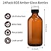 24 Pack 8oz Amber Glass Boston Round Bottles with Phenolic Polycone Caps – Airtight, Leak-Proof Brown Glass Containers for Kombucha Brewing, Storing Condiments, Essential Oils, and Homemade Solutions