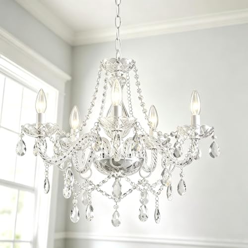 Image of K9 Crystal Chandelier Pendant Light, 5-Light 54x47cm Hardwired Modern