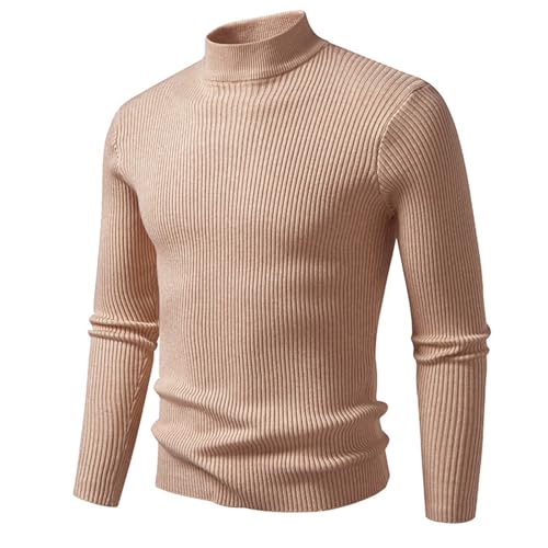 Mens Turtlenecks Pullover Sweater Ribbed Knit Sweaters Slim Fit Mock Sweater Casual Long Sleeve Basic Knit Sweaters