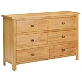  vidaXL Cassettiera 105x33,5x73 cm in Legno Massello di Rovere