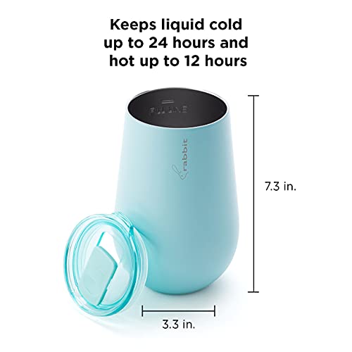 Rabbit Copo de aço inoxidável de parede dupla, 1 unidade (pacote com 1), azul pó