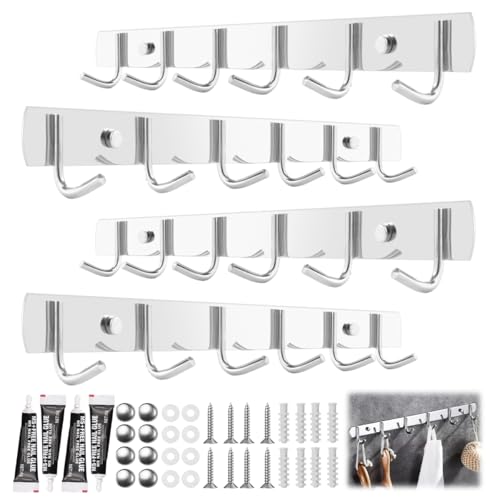 4 Piezas Perchero Pared Colgador Utensilios