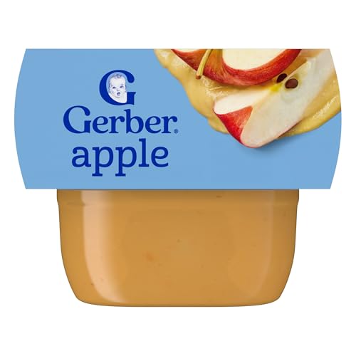 Gerber Stage 1 Baby Food, Apple Puree Tub, No Artificial Colors or Flavors, Baby Puree, 2-Pack