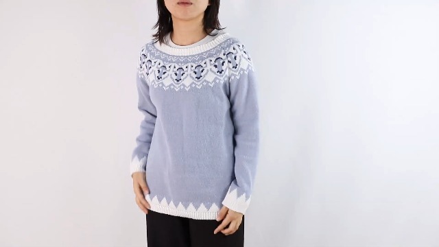 Pull Norvégien Femme En Laine - Torsade Jacquard - Coupe Oversize Grande Taille - Hiver Chaud