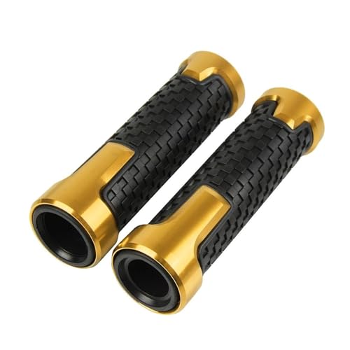 WAJUHJK per Yamaha MT-10 MT10 MT 10 7/8 "22mm Universale Moto Manubrio Grip Manubrio Moto Manopole in Alluminio Accessori(Gold 1)