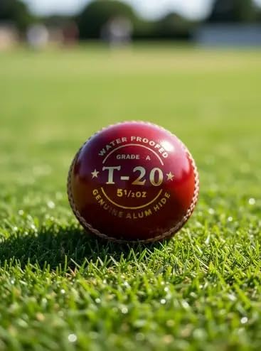PRO T-20 Leather Cricket Ball | Hand-Stitched Professional Grade | Durable for Test, T20 & Practice Matches | Swing & Seam Optimized | 2 Piece Construction | Premium Shine|Pack of 1| Cricket Ball |-image-26