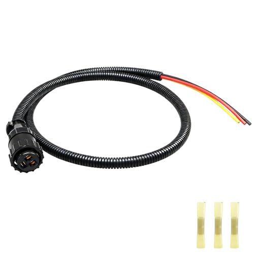 EVRBUL Tractor 3-Pin Aux Cable 14 AWG Copper Wire 3ft, Auxiliary Power Connector Fit for John Deere, Ford, New Holland, Case-IH Tractors & Combines, Cotton Picker, Replace86511459 RE37651 AP459
