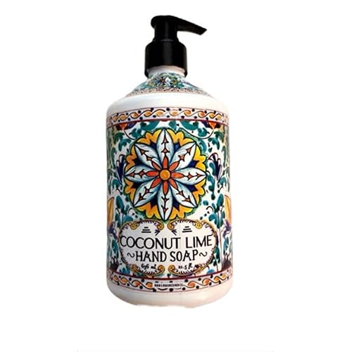 Sicilian Deruta | Hand Soap Collection | 4 X 21.5 Fl.oz Plastic Bottles | Italian Citrus | Lemon Verbena | Gardenia Lily | Coconut Lime #TOP5