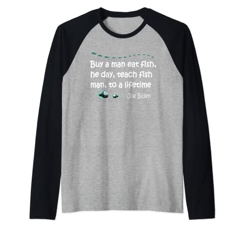 Divertente Anti Joe Biden Politico Divertente Sarcastico Pesca Idiota Maglia con Maniche Raglan