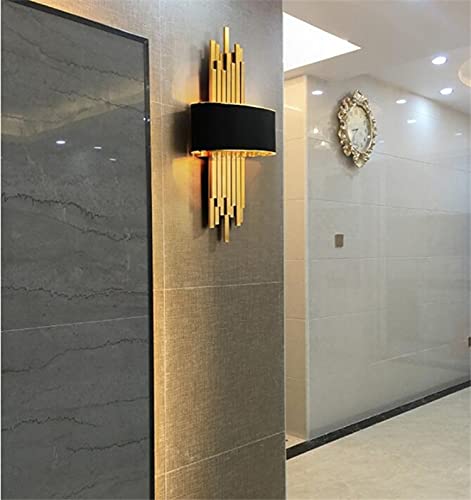 Metal Pipe Living Room Led Wall Light Gold/Black Body Bedroom Lamp Corridor Wall Sconce