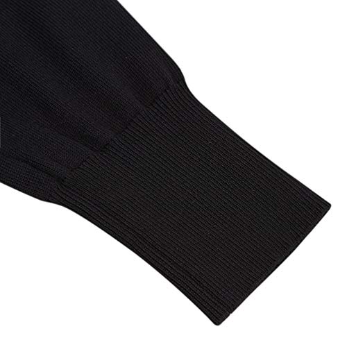 Glorystar Women's Casual 3/4 Sleeve Button Down Open Front Knit Cropped Cardigan Sweater Black L #TOP4