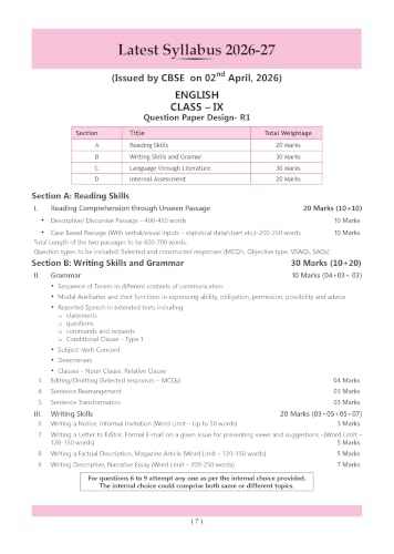Image of Oswaal CBSE English Question Bank Chapter-wise & Topic-wise Class 9 | Based on new NCERT Textbook Kaveri |Includes Summary, Competency-Based Question, Self-Assessment & Practice Papers | For R1 Level