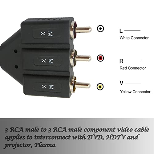 Image of MX RCA Cable 2RCA Male to 2RCA Stereo Audio Cable Gold Plated Adapter Dual Shielded for Home Theater Amplifier Hi-Fi System Car Sound Speaker PARENT (3 rca male / 3 rca male (RGB), 25 METER)