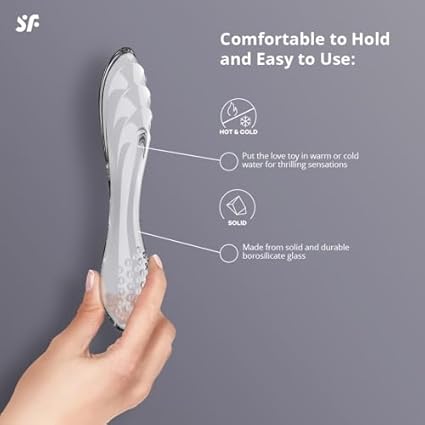 Satisfyer Dazzling Crystal 1 | 22 cm | Dildo de Punto G | Dildo de vidrio | Vidrio de borosilicato | Estructura de protuberancias para mayor estimulación | Eje ancho con estructura ondulada