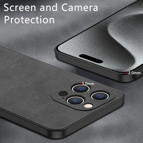 Coque iPhone 15 Pro en daim gris | Étui idéal pour le bureau et les sorties