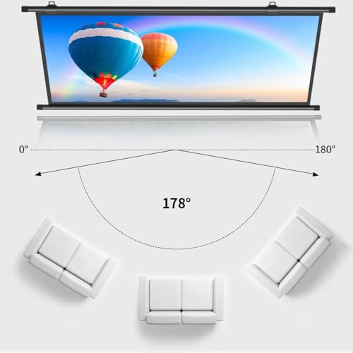 Pantalla Manual Retráctil Proyector 72" 16:9 HD miniatura 3
