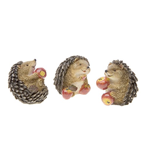 Darice Fairy Garden Animals, Miniature Hedgehogs Eating Apples, Assorted (1 Piece per package)