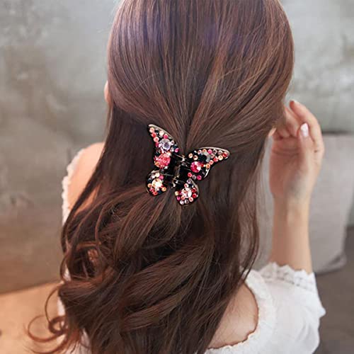 Pince à cheveux papillon strass lot de 4 petites barrettes - 3