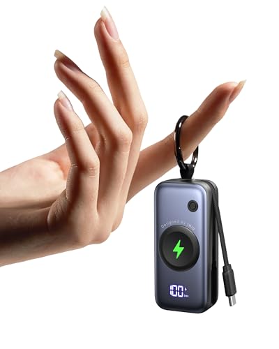 INIU Portable Charger, Pocket Size 5000mAh 20W PD Fast Charging Power Bank, with Built-in USB C Cable and Watch Charger, Keychain Battery Pack for Apple Watch Ultra 11 10 9 8 SE, iPhone 17 16 15, etc.
